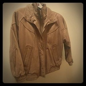 Ladies leather bomber style jacket